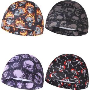 Sweat Wicking Skull Cap Cooling Helmet Liner Running Cycling Beanie Unisex Sleep
